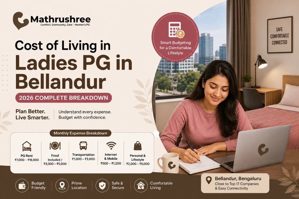 Cost of Living in Ladies PG in Bellandur