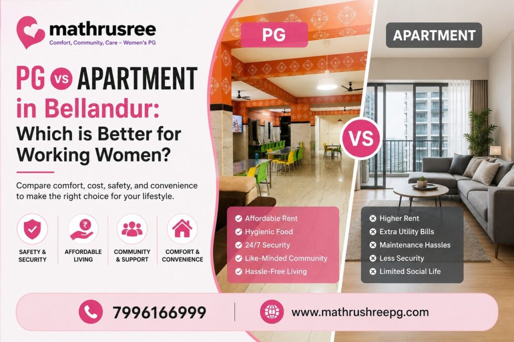 PG vs Apartment in Bellandur: Which is Better for Working Women?