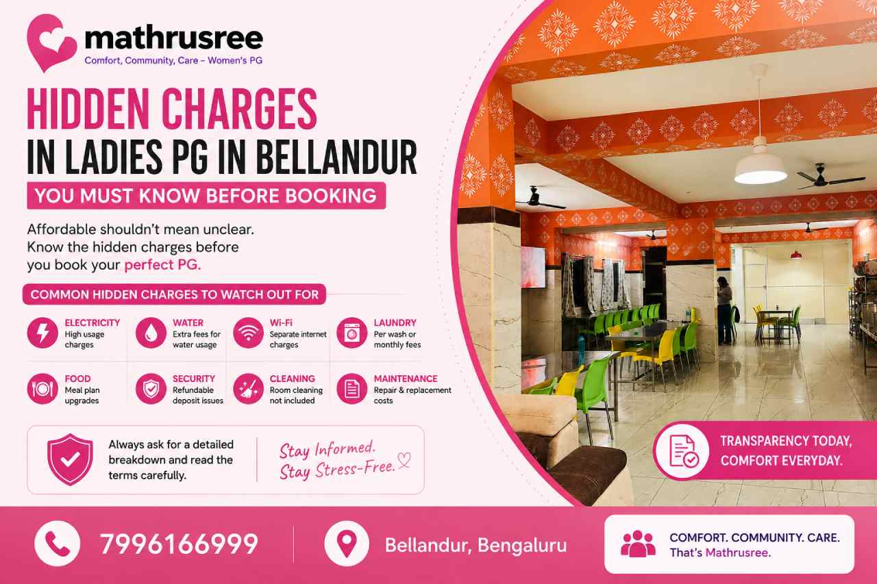 ladies pg hidden charges bangalore